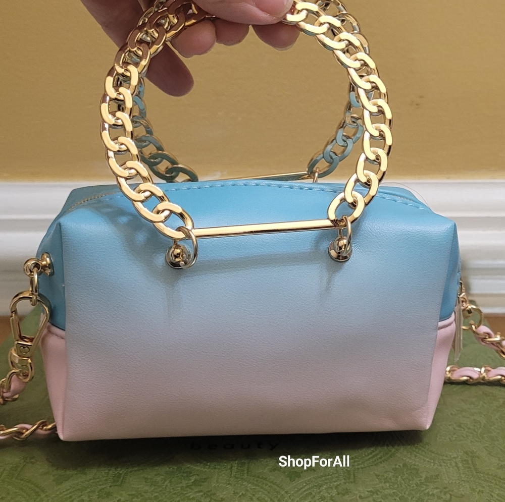 Yves Saint Laurent blue and pink mini bag with circular handel - Picture 12 of 16